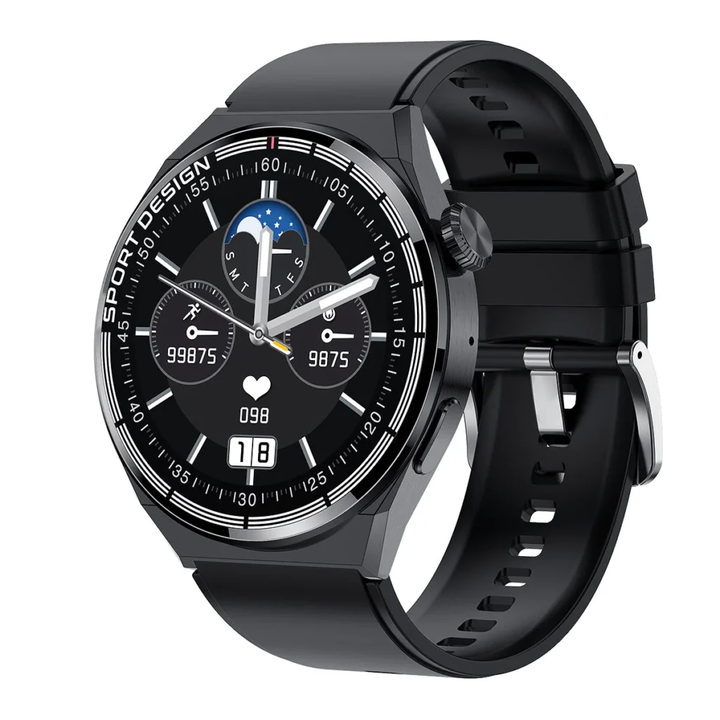ساعة ذكية HOWEAR GT3 Max سوداء بشاشة AMOLED